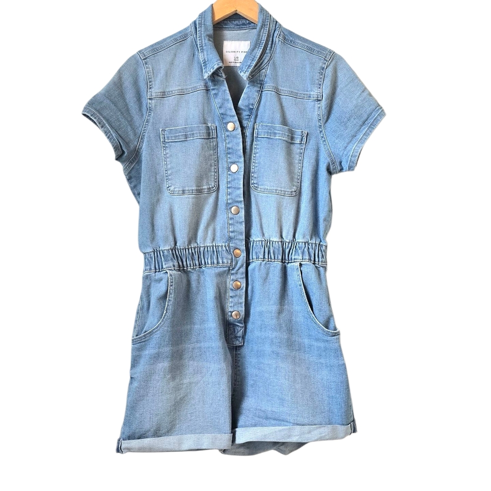 Celebrity Pink Light Blue Denim Top